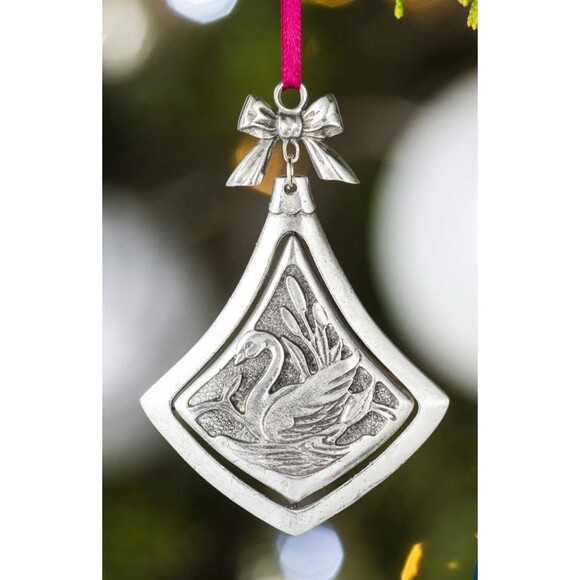 Danforth Pewter Seven Swans A Swimming Ornament Swan 12 Days Of Christmas - Picture 2 of 16